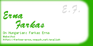 erna farkas business card